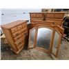 Image 1 : 6 piece bedroom set- with dressers and mirror