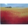 Image 3 : Pair of canvas prints featuring the artwork "Red Field II" by Hans Paus. (23"x 23")