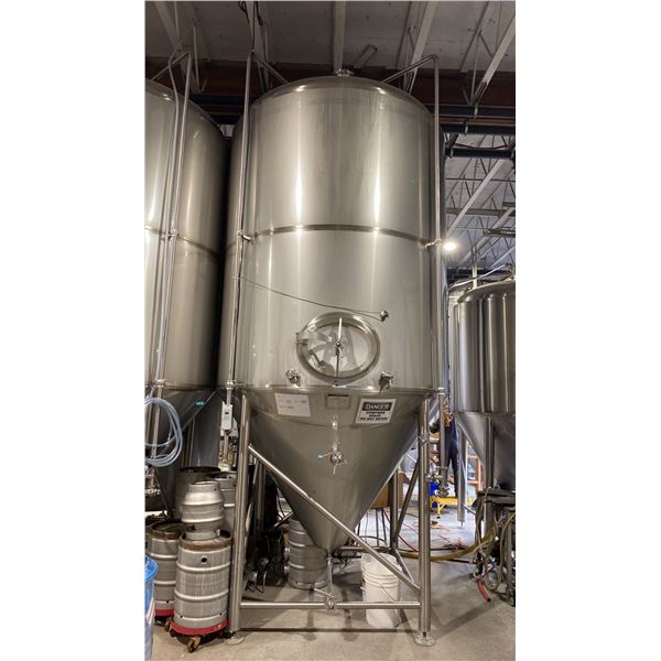 RIPLEY 60.BBL FV, 1860 GALLON CAPACITY STAINLESS STEEL JACKETED FERMENTATION TANK