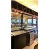 Image 2 : COMMERCIAL MIRRORED BACK BAR WALL UNIT WITH GLASS SHELVED & STAINLESS STEEL COUNTERTOP