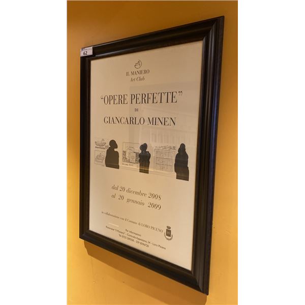 GROUP OF 3 ASSORTED SIZE ITALIAN MOTIF FRAMED ART PRINTS