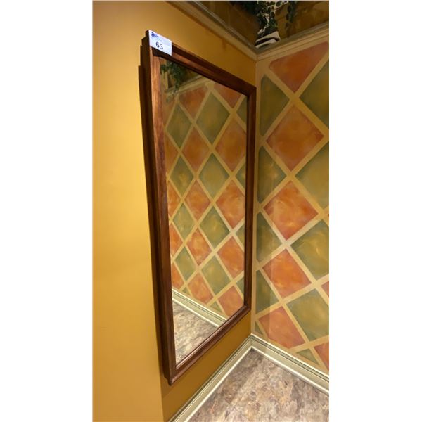 60" X 30" WOOD FRAMED WALL HUNG MIRROR