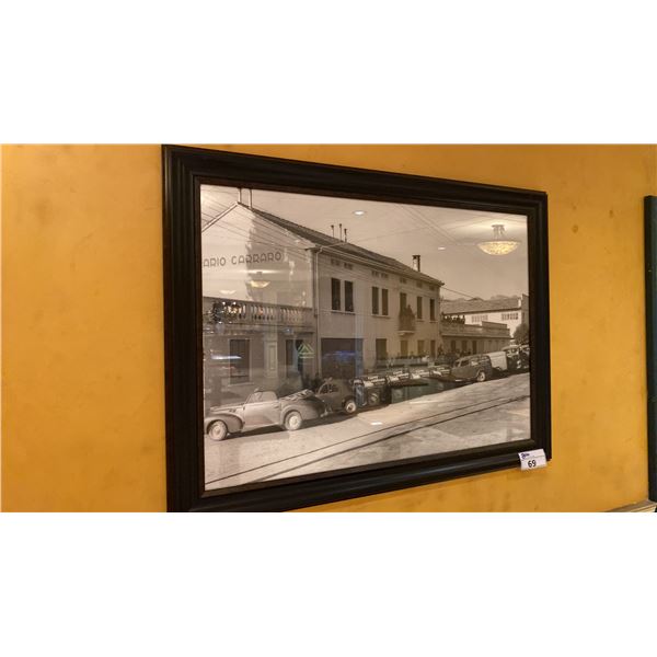 2, 54" NOSTALGIC BLACK AND WHITE ITALIAN SCENE FRAMED PRINTS