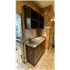 Image 2 : STAINLESS STEEL TOP 2 CUPBOARD UNIT APPROX 50"L X 20"D X 36"H WITH 2 SECTION WALL HUNG SHELVES