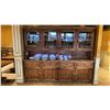 Image 1 : RUSTIC PINE BUFFET AND HUTCH WITH IRON ACCENTS APPROX 107"L X 24"D X 83"H *CONTENTS NOT INCLUDED*