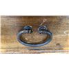 Image 4 : RUSTIC PINE WITH IRON ACCENTS LEATHER PADDED BENCH SEAT WITH 2 DRAWERS APPROX 52"L