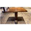 Image 2 : SINGLE PEDESTAL 34"X 31"H SQUARE SOLID PINE RESTAURANT TABLE