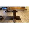Image 2 : SINGLE PEDESTAL 34"X 31"H SQUARE SOLID PINE RESTAURANT TABLE