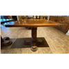 Image 2 : SINGLE PEDESTAL 34"X 31"H SQUARE SOLID PINE RESTAURANT TABLE