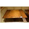 Image 3 : SINGLE PEDESTAL 34"X 31"H SQUARE SOLID PINE RESTAURANT TABLE WITH DUAL 10" FOLD DOWN EXTENSIONS