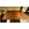 Image 3 : SINGLE PEDESTAL 34"X 31"H SQUARE SOLID PINE RESTAURANT TABLE WITH DUAL 10" FOLD DOWN EXTENSIONS
