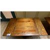Image 3 : SINGLE PEDESTAL 34"X 31"H SQUARE SOLID PINE RESTAURANT TABLE WITH DUAL 10" FOLD DOWN EXTENSIONS