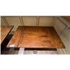 Image 3 : SINGLE PEDESTAL 34"X 31"H SQUARE SOLID PINE RESTAURANT TABLE WITH DUAL 10" FOLD DOWN EXTENSIONS