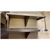 Image 2 : 2 TIER WALL MOUNTED STAINLESS STEEL SHELVES APPROX 32" & TABLE TOP STAINLESS STEEL PREP TABLE