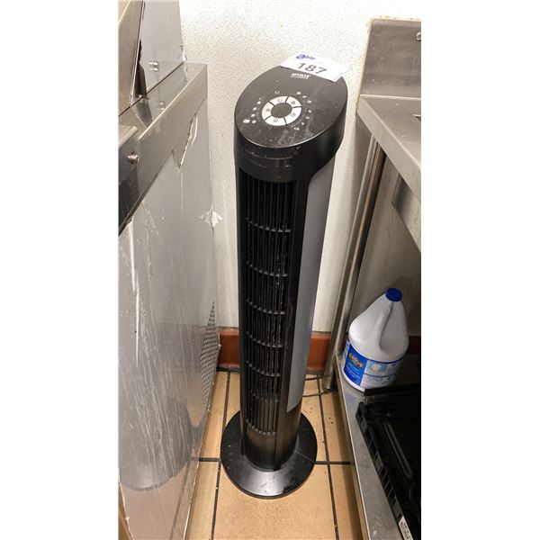 SEVILLE CLASSICS & COMMERCIAL ELECTRIC FLOOR FAN WITH CLOCK