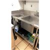 Image 1 : STAINLESS STEEL COMMERCIAL RESTAURANT DOUBLE SINK APPROX 48"L X 31"D X 36"H