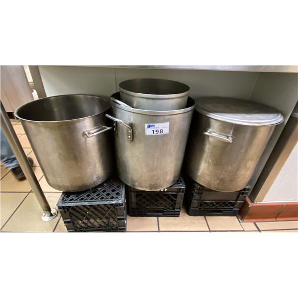 4 LARGE ASSORTED SIZE COMMERCIAL STOCK POTS