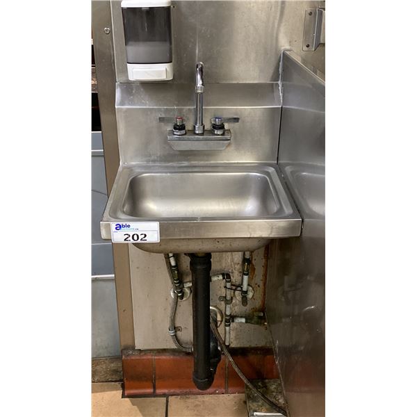 STAINLESS STEEL WALL MOUNT HANDWASHING SINK APPROX 15.5" X 17"