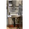 Image 1 : STAINLESS STEEL WALL MOUNT HANDWASHING SINK APPROX 15.5" X 17"