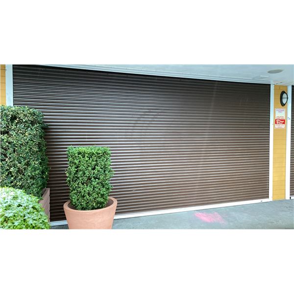 PENTAGON SECURITY METAL ROLL SHUTTER SYSTEM - APPROX. 204" ACROSS X 107" HIGH