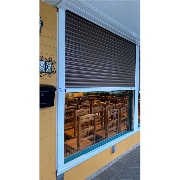 PENTAGON SECURITY METAL ROLL SHUTTER SYSTEM - APPROX. 88" ACROSS X 107" HIGH