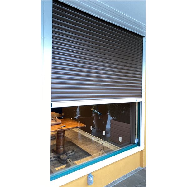 PENTAGON SECURITY METAL ROLL SHUTTER SYSTEM - APPROX. 79" ACROSS X 107" HIGH