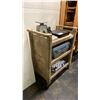 Image 5 : RUBBERMAID 3 TIER CART WITH PAPER ROLLS, SCALES & SAF-T-WRAP 18 DISPENSER