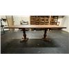 Image 2 : RUSTIC SOLID WOOD DOUBLE PEDESTAL TABLE APPROX 96"L X 37"W X 31"H