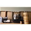 Image 2 : SHELF OF ASSORTED RESTAURANT ITEMS; COFFEE CARAFE, KNIFE SHARPENER, STEAMER BASKETS, CAKE COVERS