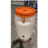 Image 2 : WHITE PLASTIC LIQUID STORAGE BARREL WITH TAP AND ORANGE LID 120 LITRE CAPACITY