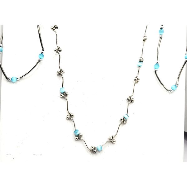 Blue Chrysoberyl Cat's Eye Bead Necklace/Bracelet
