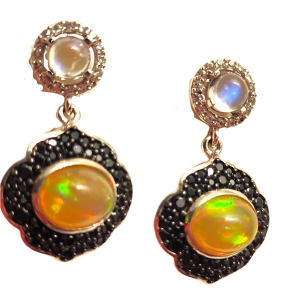 Ethiopian Opal, Moonstone & More Dangle Earrings
