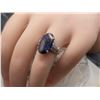 Image 9 : 18K Long Oval Sugilite & Diamond Ring