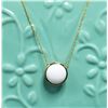 Image 4 : Reversible Labradorite & White Opal Necklace - 18K