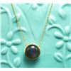 Image 5 : Reversible Labradorite & White Opal Necklace - 18K