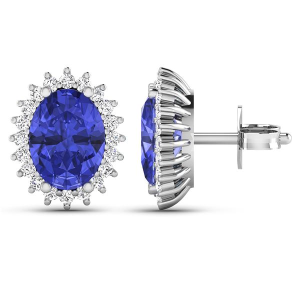 Tantalizing Tanzanite and Diamond Halo Earrings