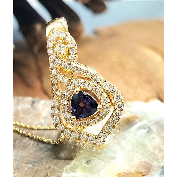 California State Gem, Benitoite & Diamond Necklace