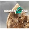 Image 2 : Tilting Pear-Cut Emerald and Diamond Stacker Ring
