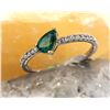 Image 4 : Tilting Pear-Cut Emerald and Diamond Stacker Ring
