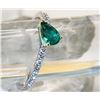Image 5 : Tilting Pear-Cut Emerald and Diamond Stacker Ring
