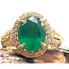 Image 2 : Emerald and Diamond Ring 18K