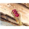 Image 3 : 3-Stone Ruby Ring — 18K Yellow Gold