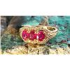 Image 4 : 3-Stone Ruby Ring — 18K Yellow Gold