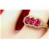Image 7 : 3-Stone Ruby Ring — 18K Yellow Gold
