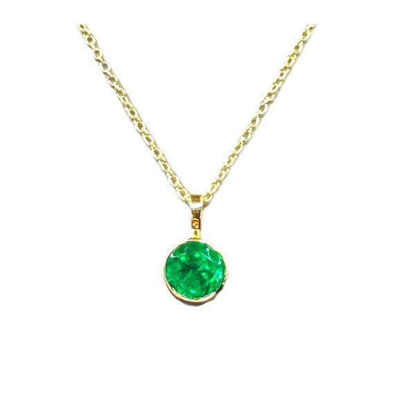 Certified Muzo Emerald Bezel Pendant Necklace