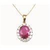 Image 5 : 2.00 CT Burma Ruby and Diamond Halo Necklace 18K