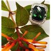 Image 5 : Glamorous Green Tourmaline and Pave Diamond Ring