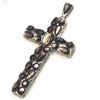 Image 1 : Cobblestone-esque Abalone Cabochon Cross Pendant