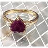Image 5 : Heart-Shape Genuine Ruby & Diamond Sweetheart Ring