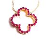 Image 1 : Open Design Ruby Quatrefoil Necklace